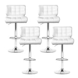 Artiss 4x Bar Stools Gas Lift Leather Padded White