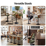 Artiss 2x Bar Stools Counter Chair Gas Lift Swivel Kitchen Bentwood Boucle Green