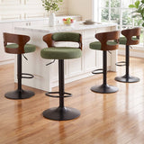 Artiss 4x Bar Stools Counter Chair Gas Lift Swivel Kitchen Bentwood Boucle Green