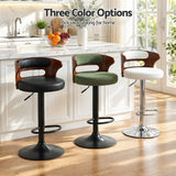 Artiss 4x Bar Stools Counter Chair Gas Lift Swivel Kitchen Bentwood Boucle Green