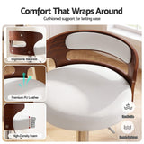 Artiss 4x Bar Stools Counter Chair Kitchen Bentwood Gas Lift PU Leather White