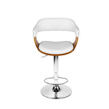 Artiss Bar Stools Gas Lift Leather w/Armrest White