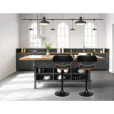 Artiss Bar Stools X3 Kitchen Counter Chair Gas Lift Swivel PU Selina All Black