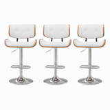 Artiss Bar Stools X3 Kitchen Counter Chair Gas Lift Swivel PU Cherry White