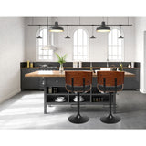 Artiss Bar Stools X3 Kitchen Counter Chair Gas Lift Swivel PU Cherry All Black