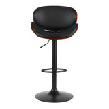 Artiss Bar Stools Kitchen Leather Barstools Swivel Gas Lift Chairs Black x2