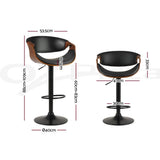 Artiss Bar Stools X3 Kitchen Counter Chair Gas Lift Swivel PU Ambrus Black