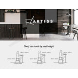Artiss Bar Stools X3 Kitchen Counter Chair Gas Lift Swivel PU Ambrus Black