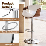 Artiss 3x Bar Stools Counter Chair Ambrus Swivel Adjustable Bentwood PU White