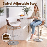 Artiss 4x Bar Stools Counter Chair Ambrus Swivel Adjustable Bentwood PU White