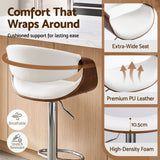 Artiss 4x Bar Stools Counter Chair Ambrus Swivel Adjustable Bentwood PU White