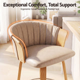 Artiss Wooden Bar Stools Set of 4 Swivel Kitchen Counter Stools Chair 66cm Khaki