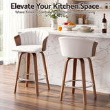 Artiss Wooden Bar Stools Set of 2 Swivel Kitchen Counter Stools Chair 66cm