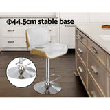 Artiss 3x Bar Stools Counter Chairs Adjustable Swivel PU Leather Galina White