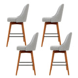 Artiss 4x Bar Stools Swivel Seat Wooden Grey