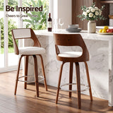 Artiss Wooden Bar Stools Set of 2 Swivel Kitchen Counter Stools Chair 65cm