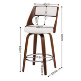 Artiss Wooden Bar Stools Set of 4 Swivel Kitchen Counter Stools Chair 65cm