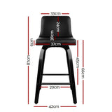 Artiss Bar Stools Kitchen Leather Barstools Swivel Wooden Chairs X4