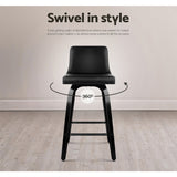 Artiss Bar Stools Kitchen Leather Barstools Swivel Wooden Chairs X4