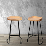 Artiss 2x Bar Stools Tractor Seat 75cm Wooden
