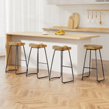 Artiss 4x Bar Stools Tractor Seat 75cm Wooden