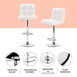 Artiss 4x Bar Stools Leather Gas Lift White
