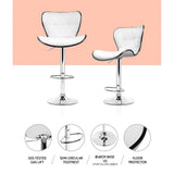 Artiss 4x Bar Stools Gas Lift Leather Seat White