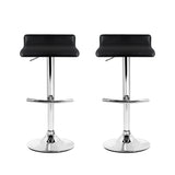 Artiss 2x Bar Stools Adjustable Gas Lift Chairs Black