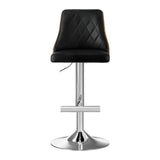 Artiss Bar Stool Bentwood Swivel Adjustable Kitchen Counter Stool Leather Black