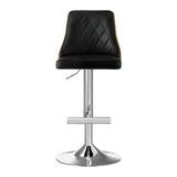 Artiss 2X Bar Stool Wood Swivel Adjustable Kitchen Counter Stool Leather Black