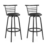 Artiss 2x Bar Stools Swivel Leather Padded Metal