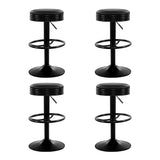 Artiss 4x Bar Stools Leather Padded Gas Lift Black