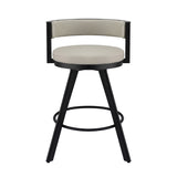 Artiss Bar Stool Swivel Kitchen Chair Metal PU Leather Counter Beige