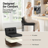 Artiss Bar Stools Set of 2 PU Leather Counter Chairs 65cm Seat Height with Low Back Black