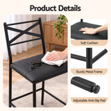Artiss Bar Stools Set of 2 Counter 66cm Height Stools with Backrest, PU Cushioned Seat, Black