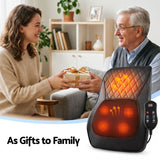 Livemor Back Massager with Heat and Traction, Neck and Shoulder Massage Pillow, Ergonomic Backrest for Office Chair & Sofa, Lumbar Support Cushion with 2-Level Thermal Relief, 6 Modes for Cervical & Full Body Pain Relief, Large