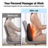 Livemor Back Massager with Heat, Cordless Electric Neck & Shoulder Massager Pillow, 3-Speed Deep Tissue Kneading for Lumbar, Thigh & Calf, Portable Muscle Relief for Home & Office Use