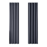Artiss 2X Blockout Curtains Eyelet 140x230cm Charcoal
