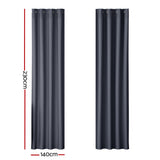 Artiss 2X Blockout Curtains Eyelet 140x230cm Charcoal