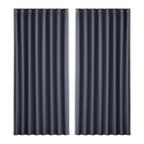 Artiss 2X Blockout Curtains Eyelet 300x230cm Charcoal