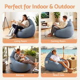 Artiss Outdoor Bean Bag Chair with Filler Splash-Proof Beanbag Sofa for Adults Teens Kids DIY Stuffable Bean Bag for Patio Poolside Relaxing, Grey