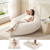 Artiss 3 in 1 Bean Bag Chair Cover (No Filler) Convertible Bean Bag for Adults, Corduroy Stuffed Animal Storage Bean Bag Cover Washable for Living Room Bedroom, Beige