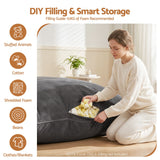Artiss 3 in 1 Bean Bag Chair Cover (No Filler) Convertible Bean Bag for Adults, Corduroy Stuffed Animal Storage Bean Bag Cover Washable for Living Room Bedroom, Grey