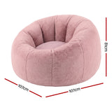 Artiss Bean Bag Chair Cover (No Filler) Soft Faux Fur Beanbag Cover Large Round Stuffed Animal Storage Bean Bag Cover Washable Lazy Sofa Cover for Adults Kids Teens, Pink