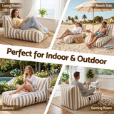 Artiss Outdoor Bean Bag Chair with Filler Splash-Proof Beanbag Lounge DIY Stuffed Animal Storage Bean Bag Washable for Patio Poolside Relaxing, Taupe