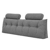 Artiss Headboard Pillow Queen Wedge Backrest Triangular with 2 Cushions Grey