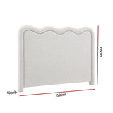 Artiss Boucle Bed Head Queen Size Upholstered Wavy Headboard Beige