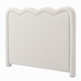 Artiss Boucle Bed Head Queen Size Upholstered Wavy Headboard Beige