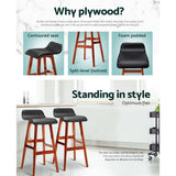 Artiss 2x Bar Stools Wooden Stool Black