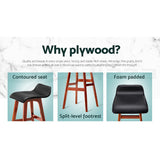 Artiss 4x Bar Stools Wooden Stool Black
